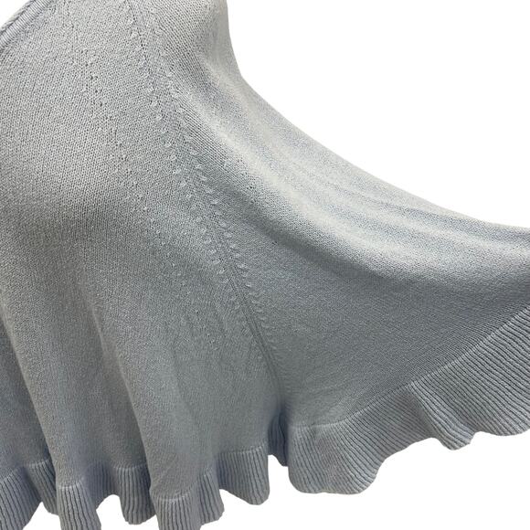 Lilly Pulitzer Eilena Wrap Poncho Sweater Ruffle Trim Light Blue Womens XXS/XS - Picture 4 of 8